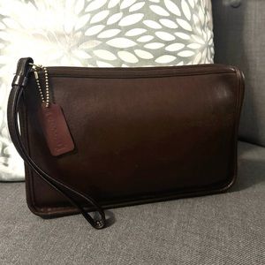 COPY - Vintage Coach Men’s Mahogany Zip Top Clutch 9972